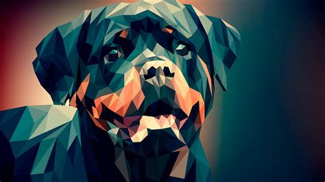 Low Polygon Art Animal Dog Wallpaper - Themes10.win