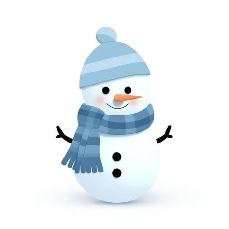 Premium Photo | A snowman with a scarf and hat