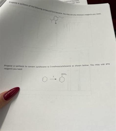 Solved Propose A Synthesis Of The Following Compound From Chegg