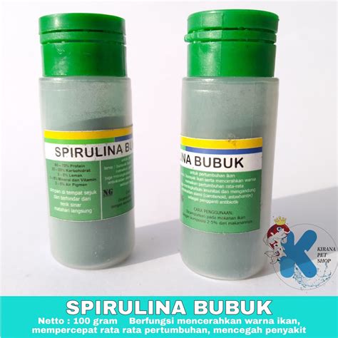 Jual Spirulina Bubuk Powder Cupang Pakan Makanan Spiruganik Ikan Koi