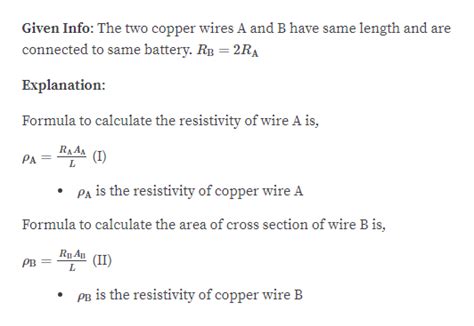 Answered Two Copper Wires A And B Have The Same Bartleby