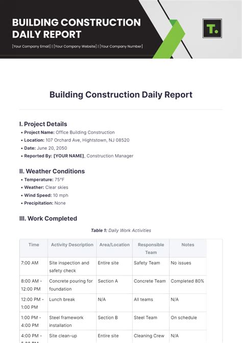 Free Reports Construction Templates And Examples Edit Online And Download