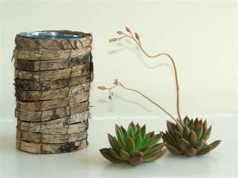 Items Similar To Birch Bark Vases Wedding Flower Pot Rustic Chic