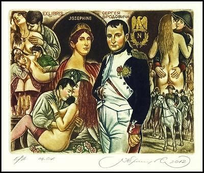 Kirnitskiy Sergey 2012 Exlibris C4 Napoleon And Josephine Erotic Nude