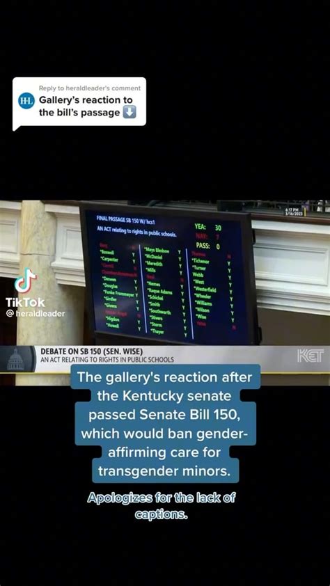 The Gallery’s Reaction After The Kentucky Senate Passed Senate Bill 150 Which Would Ban Gender