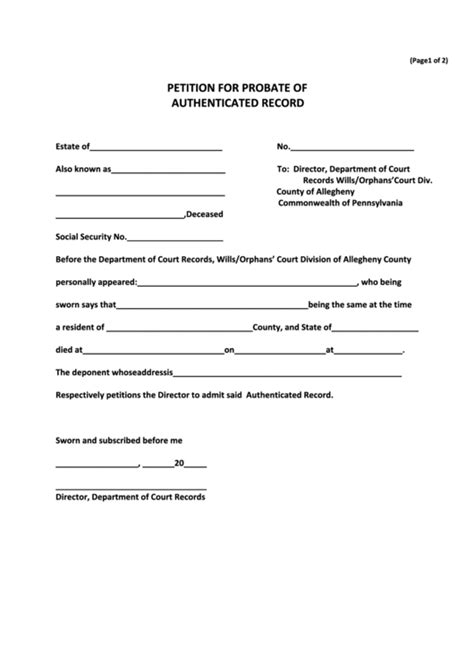 Printable Probate Forms Printable Forms Free Online