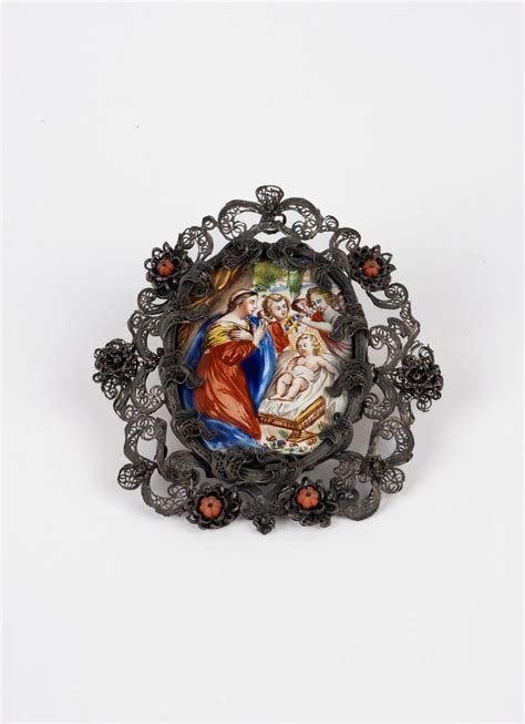 Miniatura A Smalto Raffigurante Madonna Con Bambino E Angeli Asta