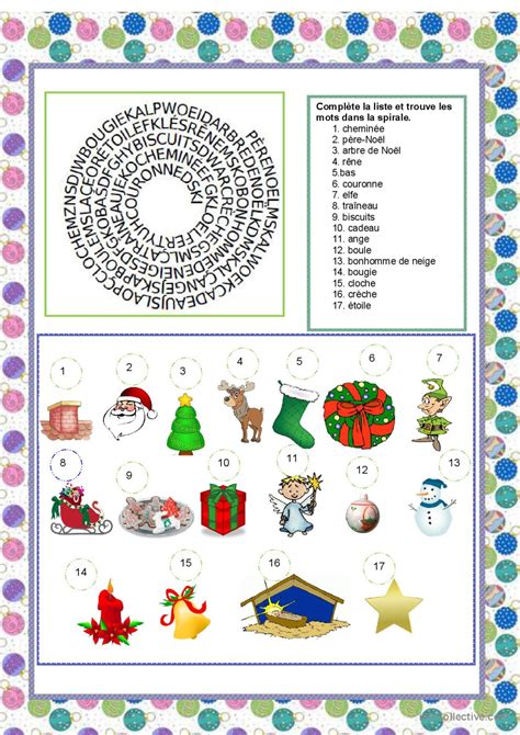 JOYEUX NOËL Français FLE fiches pedagogiques pdf doc