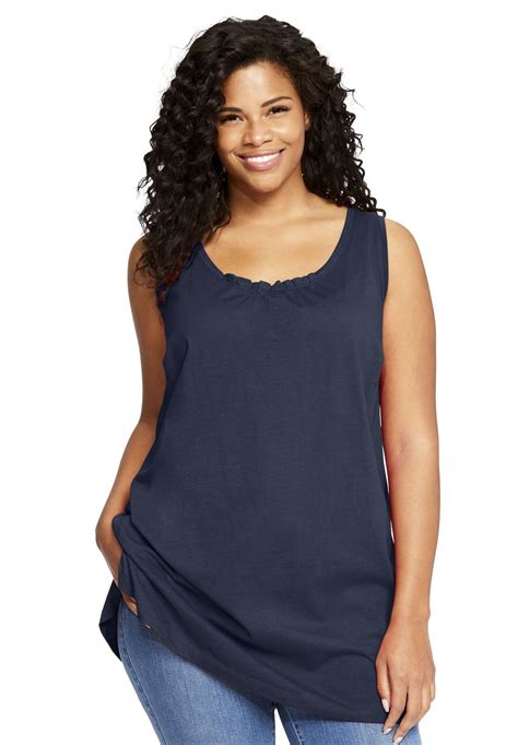 U Neck Perfect Tank Tunic Womens Plus Size Clothing Plus Size Tank