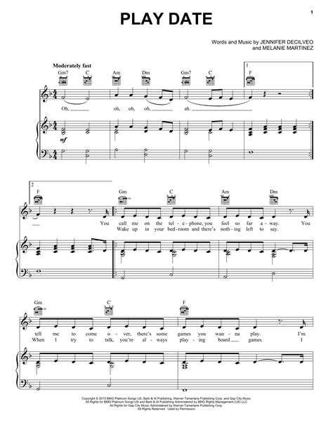 Melanie Martinez 'Play Date' Sheet Music Notes, Chords, Score. Download ...