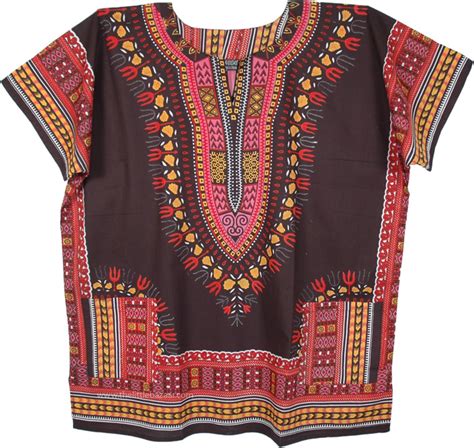 Plus Size Dashiki African Unisex Cotton Shirts In Black Tunic Shirt