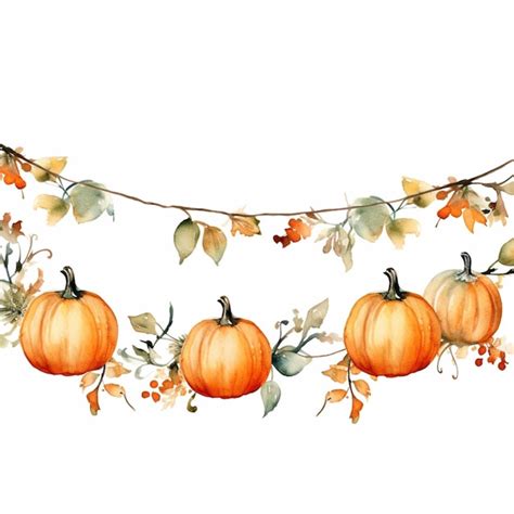 Premium AI Image There Are Three Pumpkins Hanging From A String With