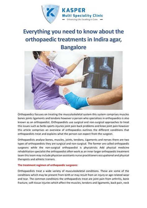orthopaedic treatments