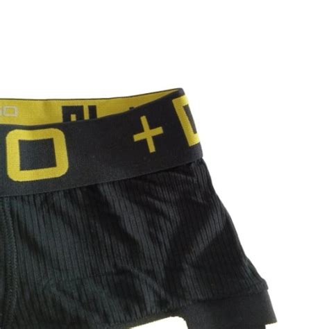 Underwear Socks Brand New Gay Muscle Sexy Ribbed Knit Black Yellow Boxer Brief Us