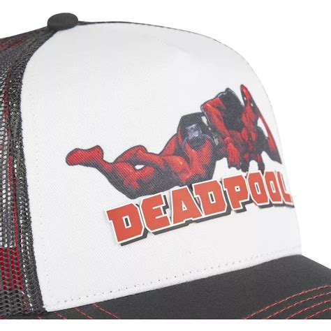 Boné trucker branco e preto Deadpool MAR6 DEA3 Marvel Comics da Capslab