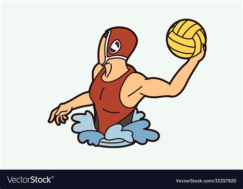 Water Polo Player Cartoon Graphic Royalty Free Vector Image