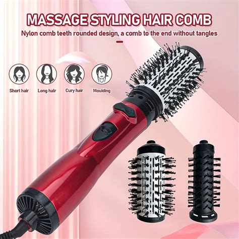 Multifunction Hot Air Comb 3 In 1 Curling Straightening Blow Drying For Versatile Styling