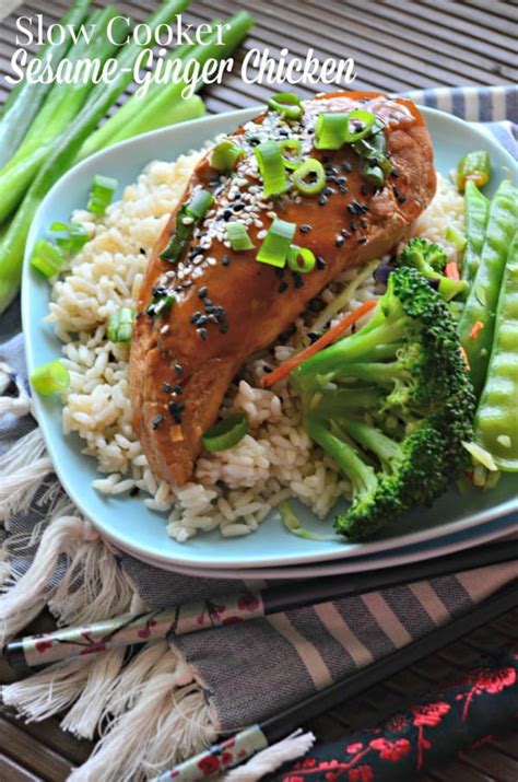 Slow Cooker Sesame Ginger Chicken Katie S Cucina