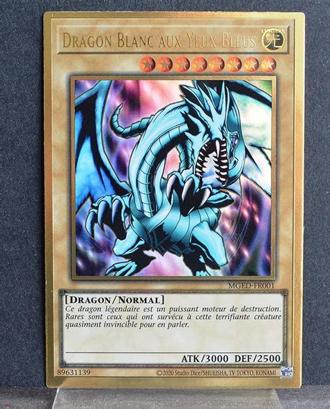 Carte YU Gi Oh MGED FR001 Dragon Blanc Aux Yeux Bleus Amazon Fr Jeux