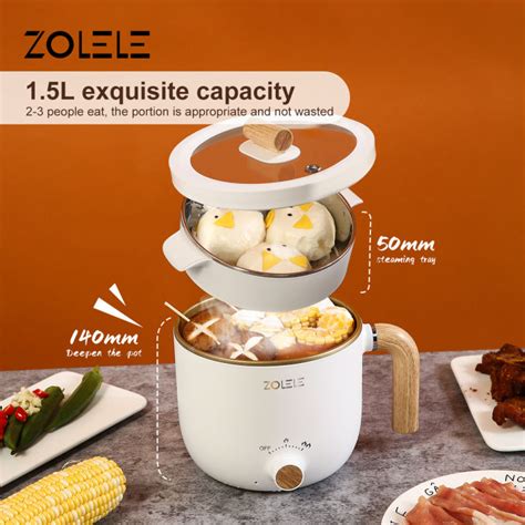 Zolele Multi Function Electric Cooker With Steam Tray And Non Stick