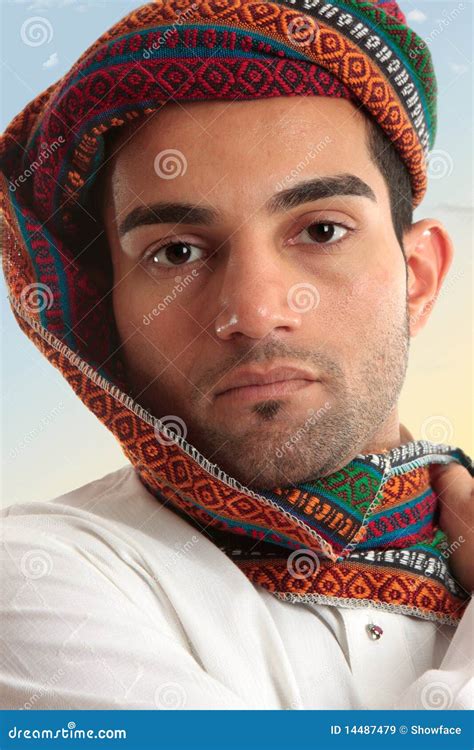 Arab Man Wearing Turban Stock Image Image Of Pattern 14487479