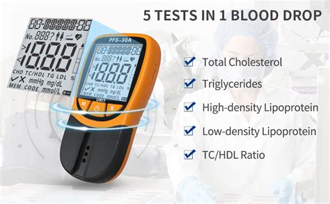 URIT 5 In 1 Blood Lipid Test Meter Home Cholesterol Test Kit With 10