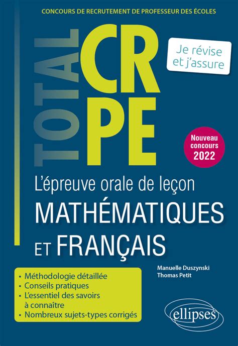 Lépreuve orale de leçon mathématiques et français CRPE