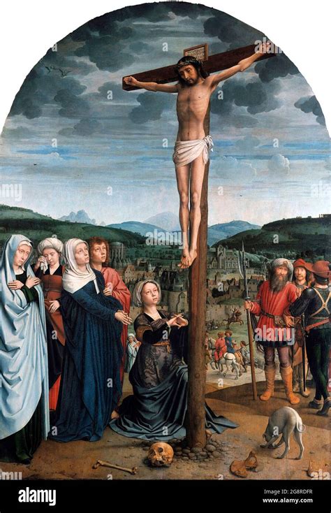 Christ On The Cross By Gerard David 1460 1523 Oil On Oak Panel C