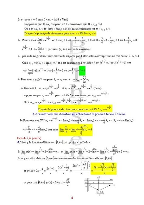 Bac Technique Math Correction Sujet Math Bac Technique Session