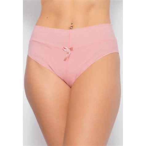 Calçola Cós Alto Duplo Em Algodão Salmão A15 COMPRA FACIL LINGERIE