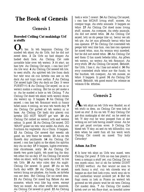 The LOLCat Bible - The Book of Genesis (Rev2) | PDF | Cain And Abel ...