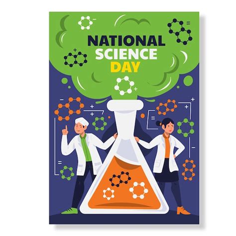 Free Vector Flat National Science Day Vertical Poster Template