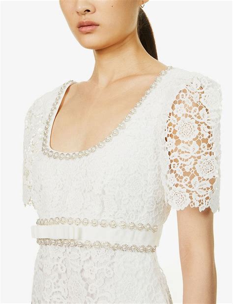 Self Portrait Crystal Embellished Lace Minidress Artofit