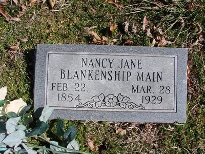 Nancy Jane Blankenship Main 1854 1929 Mémorial Find a Grave