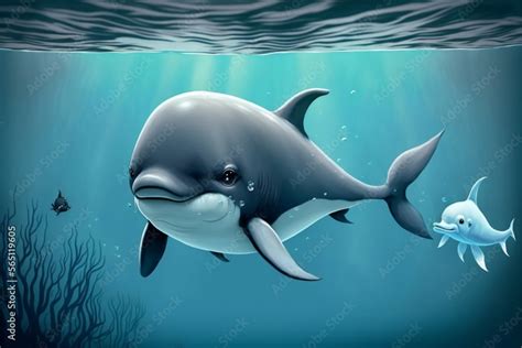 Vaquita Swimming Under Water Stock Illustration Adobe Stock