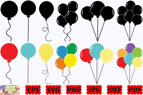 Birthday Balloons Svg Balloon Svg Png Graphic By