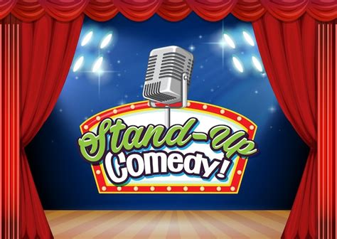 Premium Vector Stand Up Comedy Banner Design With Red Curtains Background