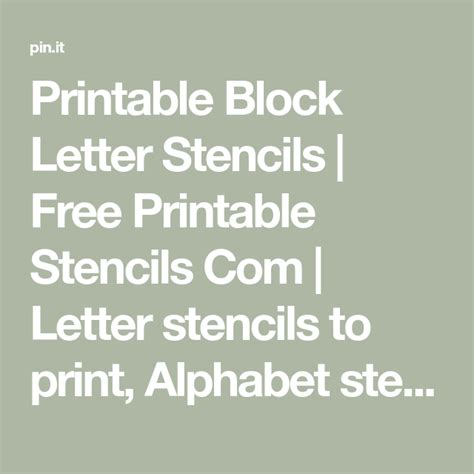 Printable Block Letter Stencils | Free Printable Stencils Com | Letter ...