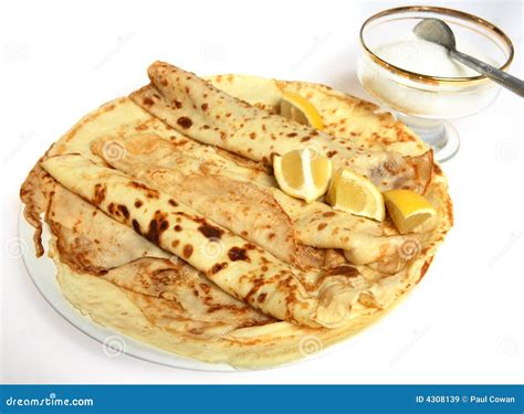 English Crepe Pancakes, Lemon And Sugar Royalty Free Stock Images - Image: 4308139