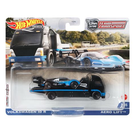 Set Masinute Hot Wheels Car Culture Team Transport Aero Lift Negru Cu Masinuta Volkswagen Id