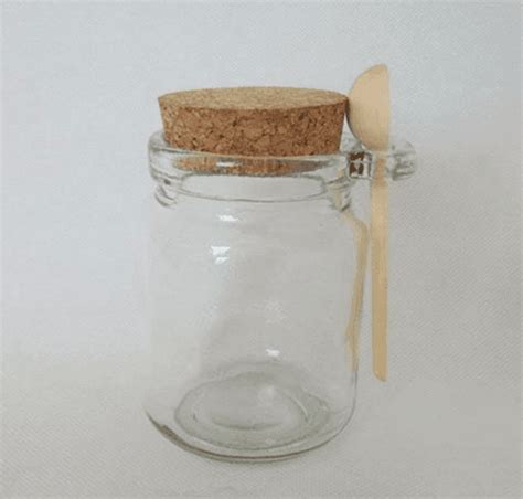 Clear Glass Jar With Cork Lid Wood Spoon Glass Designs