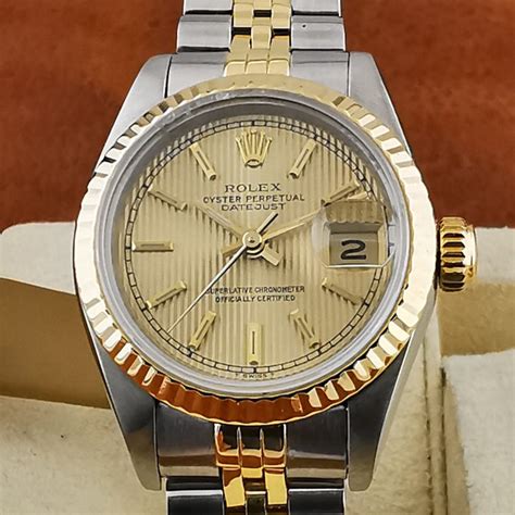 Rolex Oyster Perpetual Datejust Champagne Tapestry Dial Catawiki