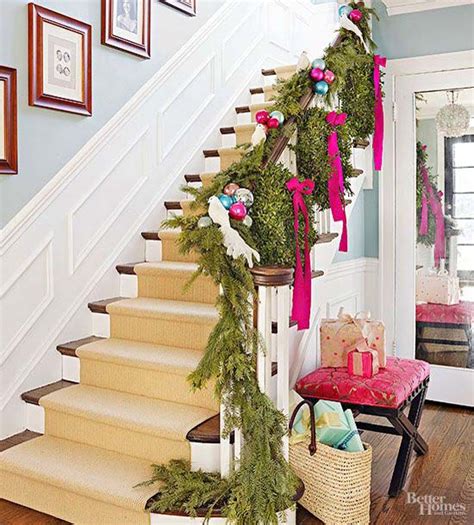 Festive Christmas Banister Decorations Ideas All About Christmas