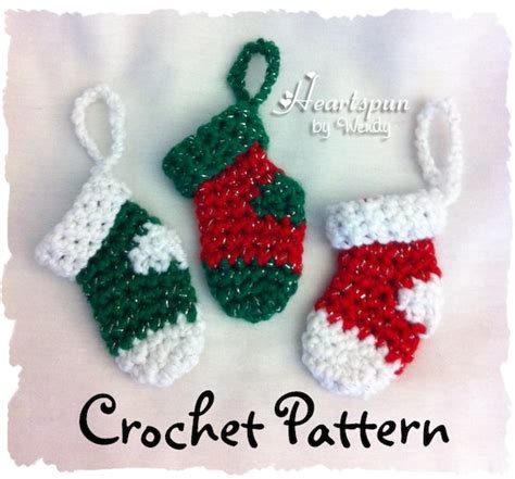 Items Similar To Mini Christmas Stocking Crochet Pattern In Two Styles