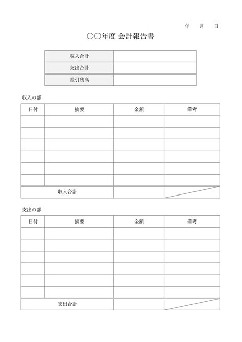 すぐに使える会計報告書・収支報告書テンプレート（excel・エクセル）無料・登録不要 ビズ研