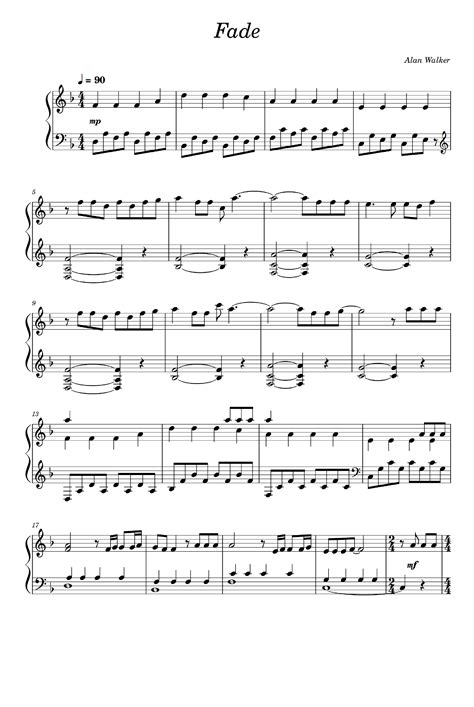 Faded Arr Alan Walker By Alan Walker Sheet Music For Piano Solo At