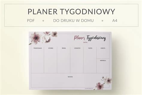 Planer Tygodniowy Do Druku Magnolie Ogarniamsie Pl