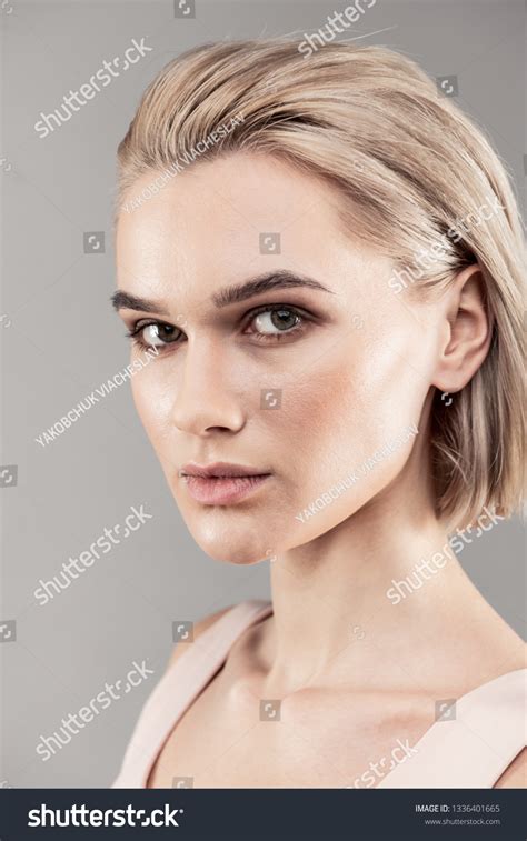 Nude Sleeveless Shirt Goodlooking Blonde Lady Stock Photo Shutterstock