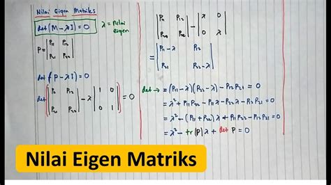 Cara Menentukan Nilai Eigen Matriks 2 X 2 Dengan Mudah Youtube Otosection