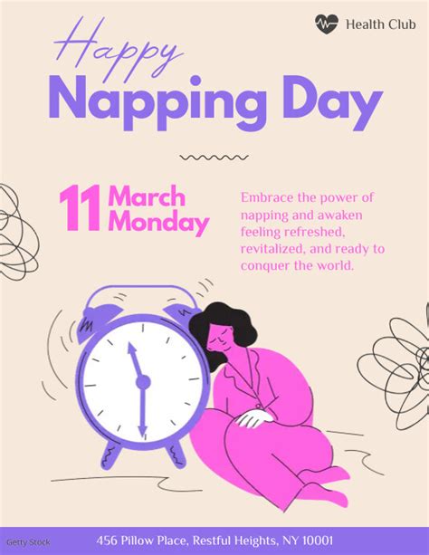 Happy National Napping Day Flyer Template Postermywall